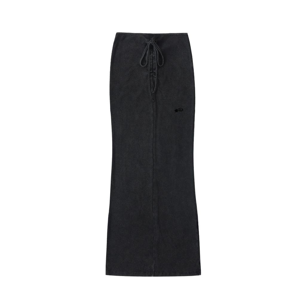 MountainStarGalaxy Women’s Dyed Washed Drawstring Maxi Skirt