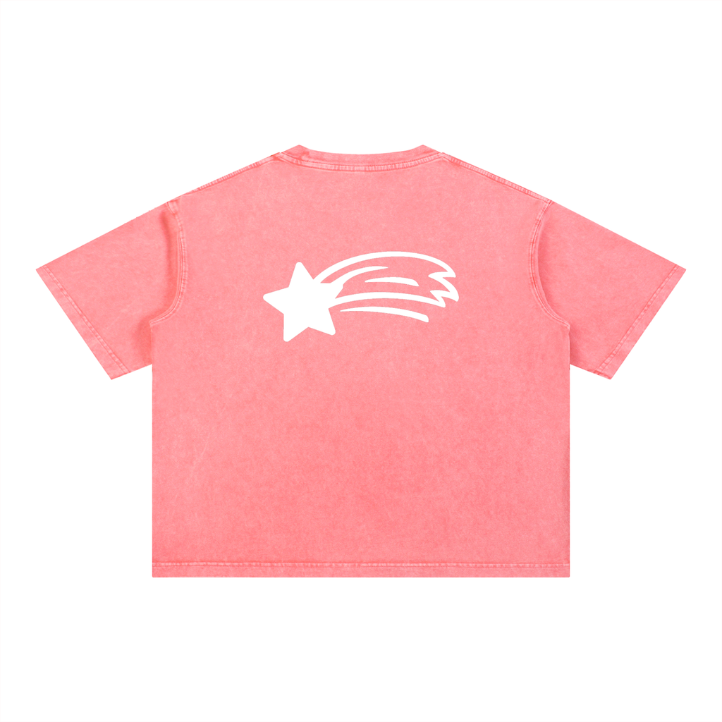 MountainStarGalaxy Mineral Wash Boxy Cotton T-Shirt Pink