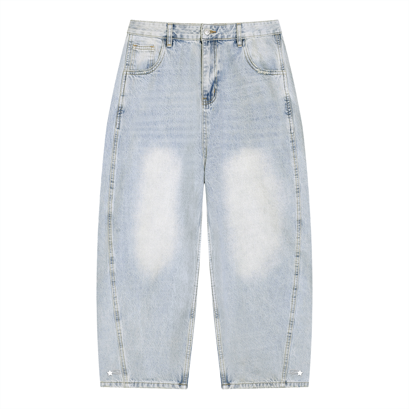 MountainStarGalaxy Men's Vintage Wash Sunfade Barrel Leg Jeans