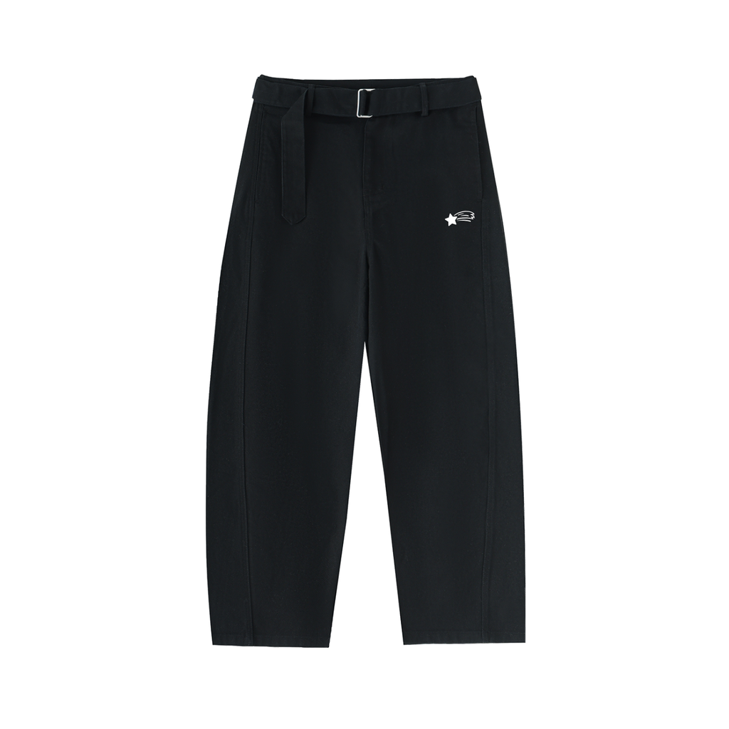 MountainStarGalaxy Women’s Belted Barrel-leg Chino Pants