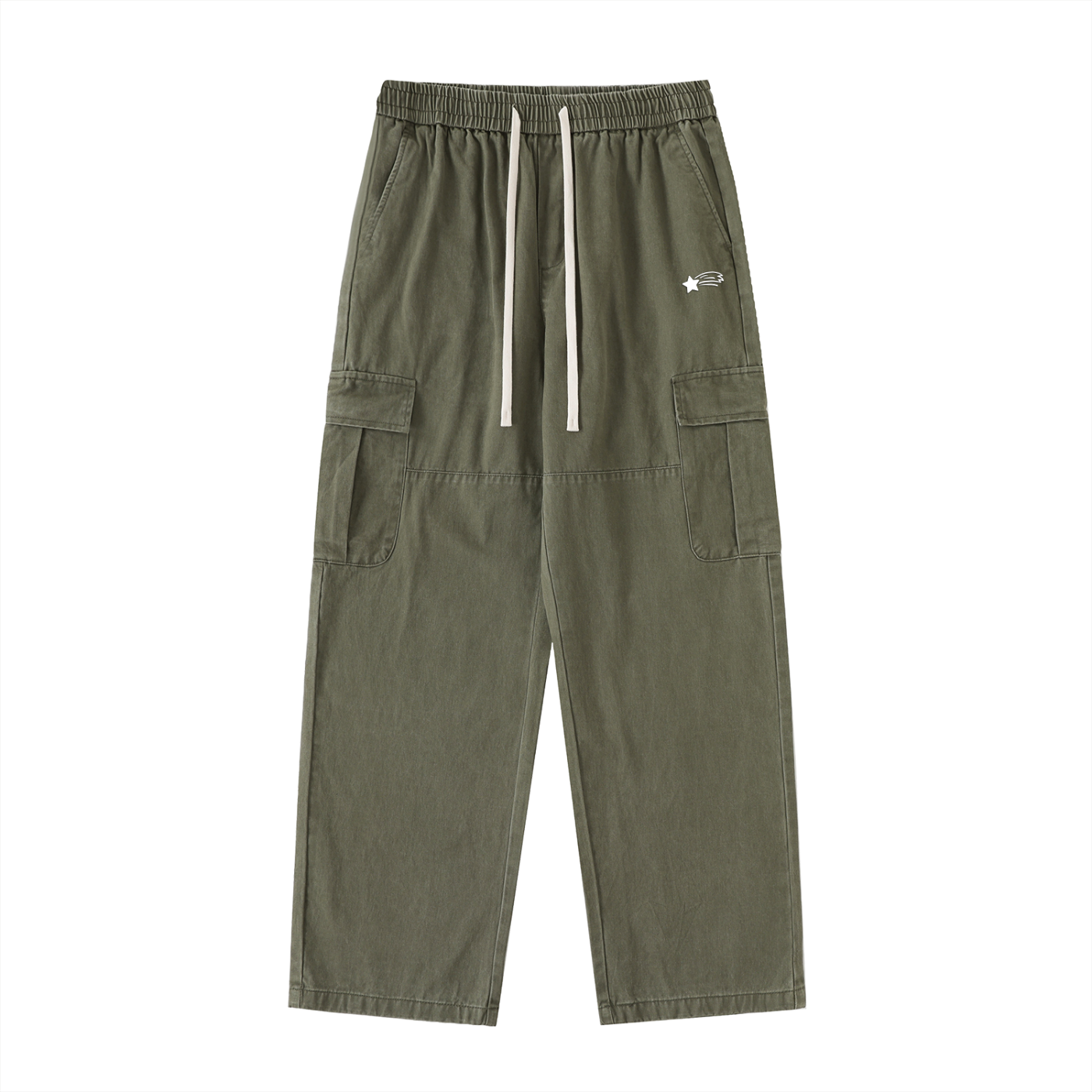 MountainStarGalaxy Men’s Drawstring Waist Straight-Leg Cargo Pants