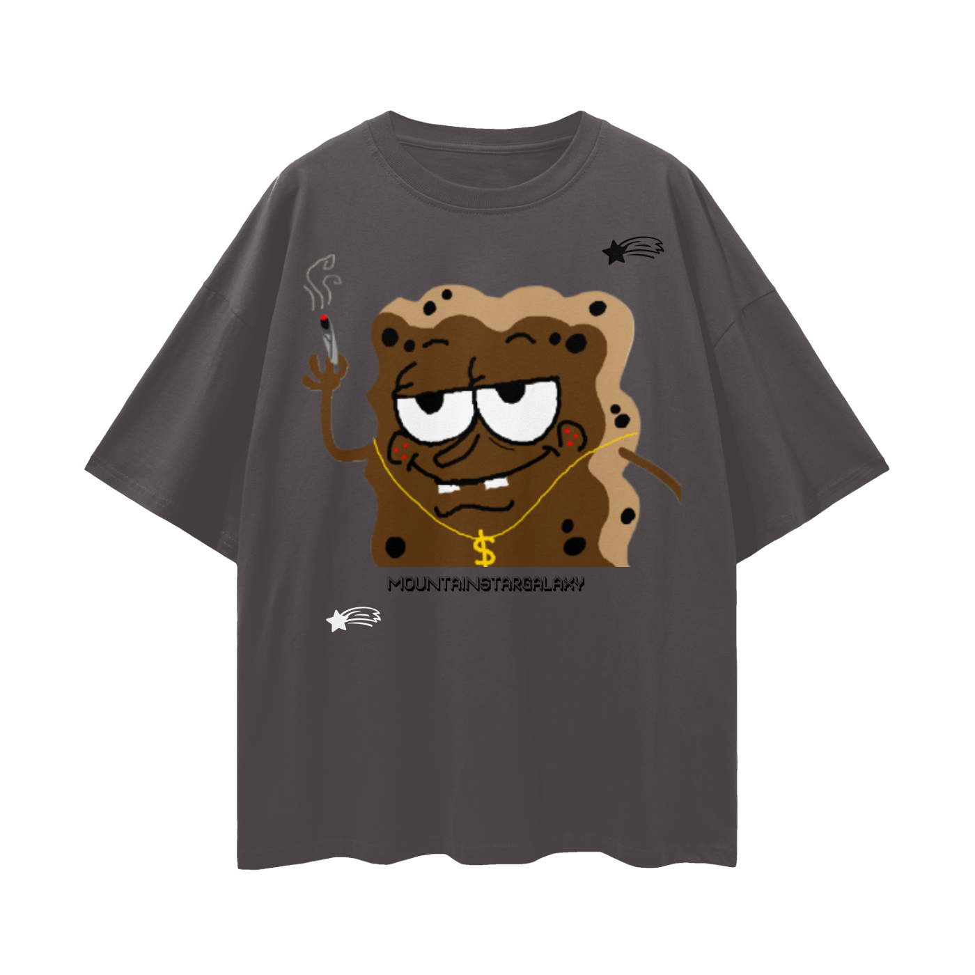 MountainStarGalaxy Unisex Loose Drop Shoulder Shirt Dark Gray