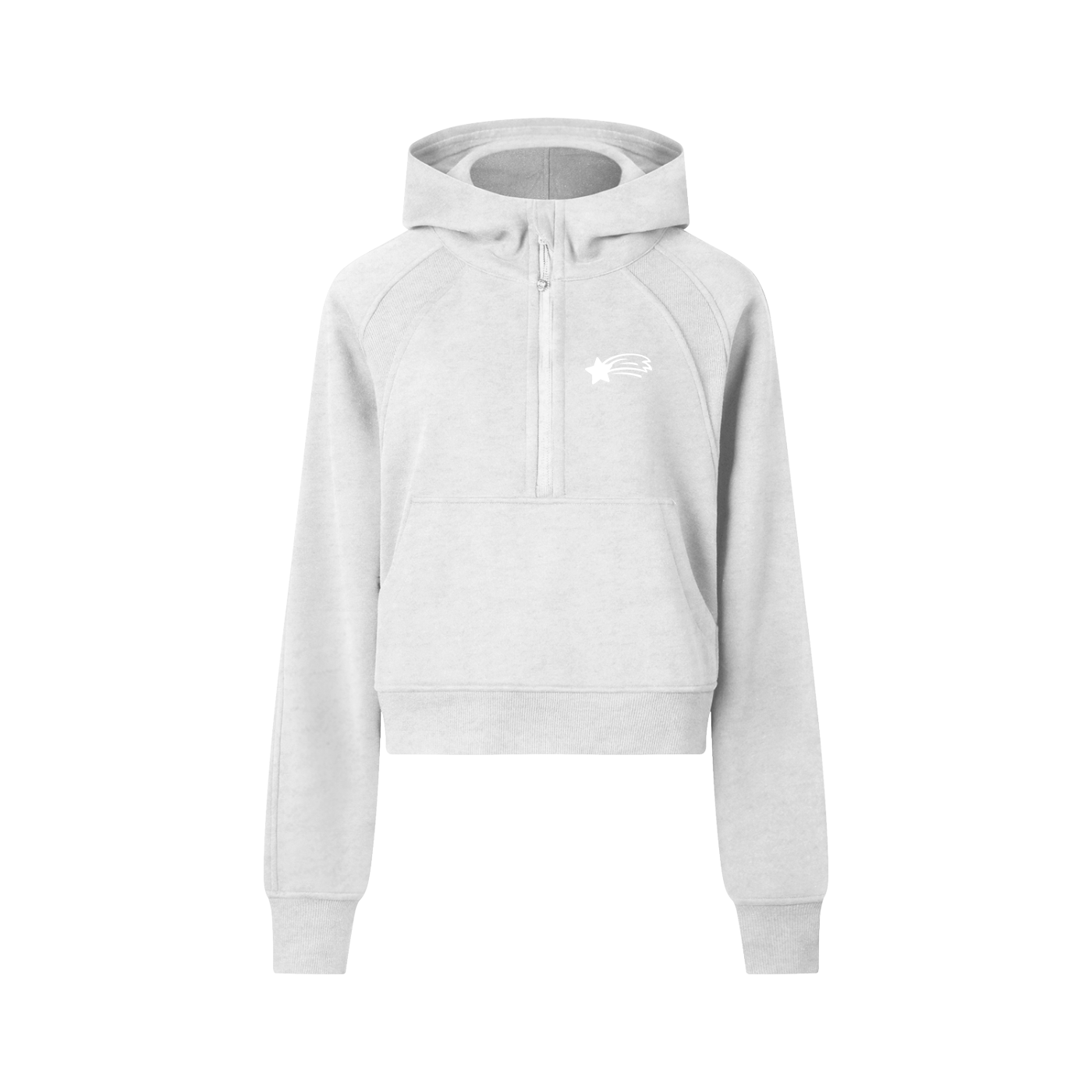 MountainStarGalaxy Women’s Cropped Half-Zip Hoodie Cold Gray