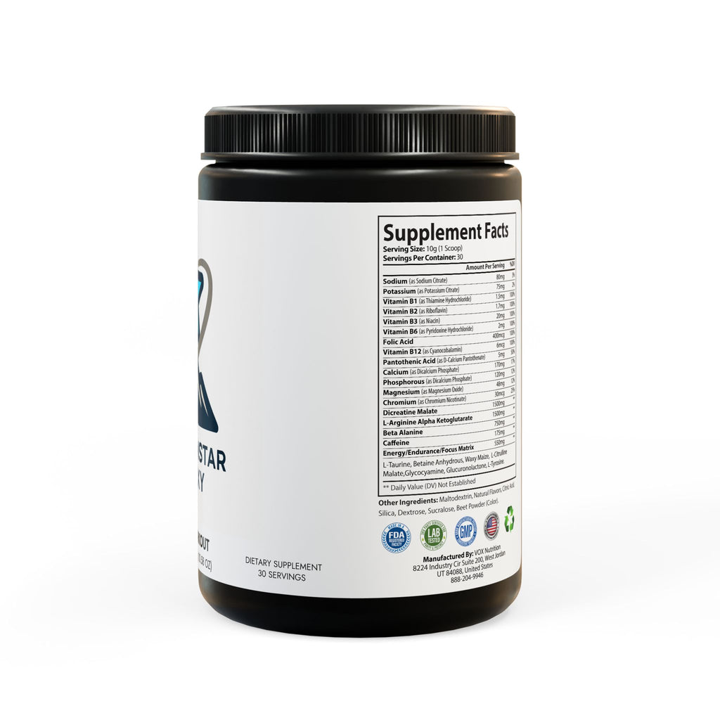 MountsinStarGalaxy Pre-Workout Supplement, Watermelon (300g, 10.58oz) Black jar + lid Watermelon NET WT 10.58 OZ (300g)
