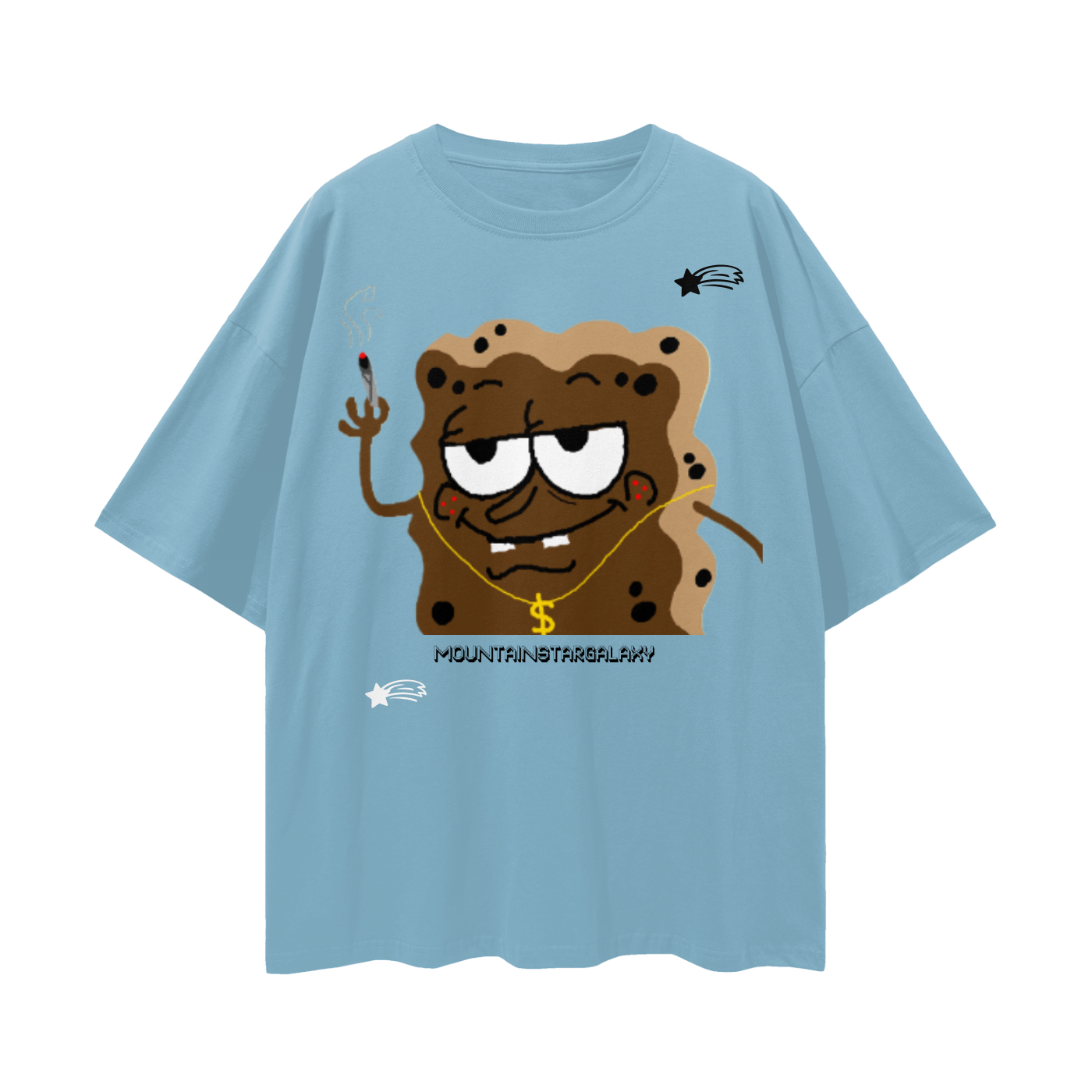 MountainStarGalaxy Unisex Loose Drop Shoulder Shirt Medium Blue