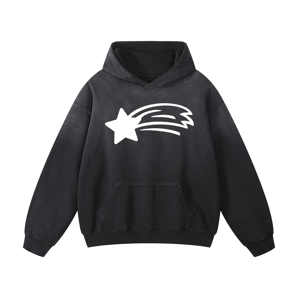 MountainStarGalaxy Heavyweight Sunfade Oversized Hoodie Black