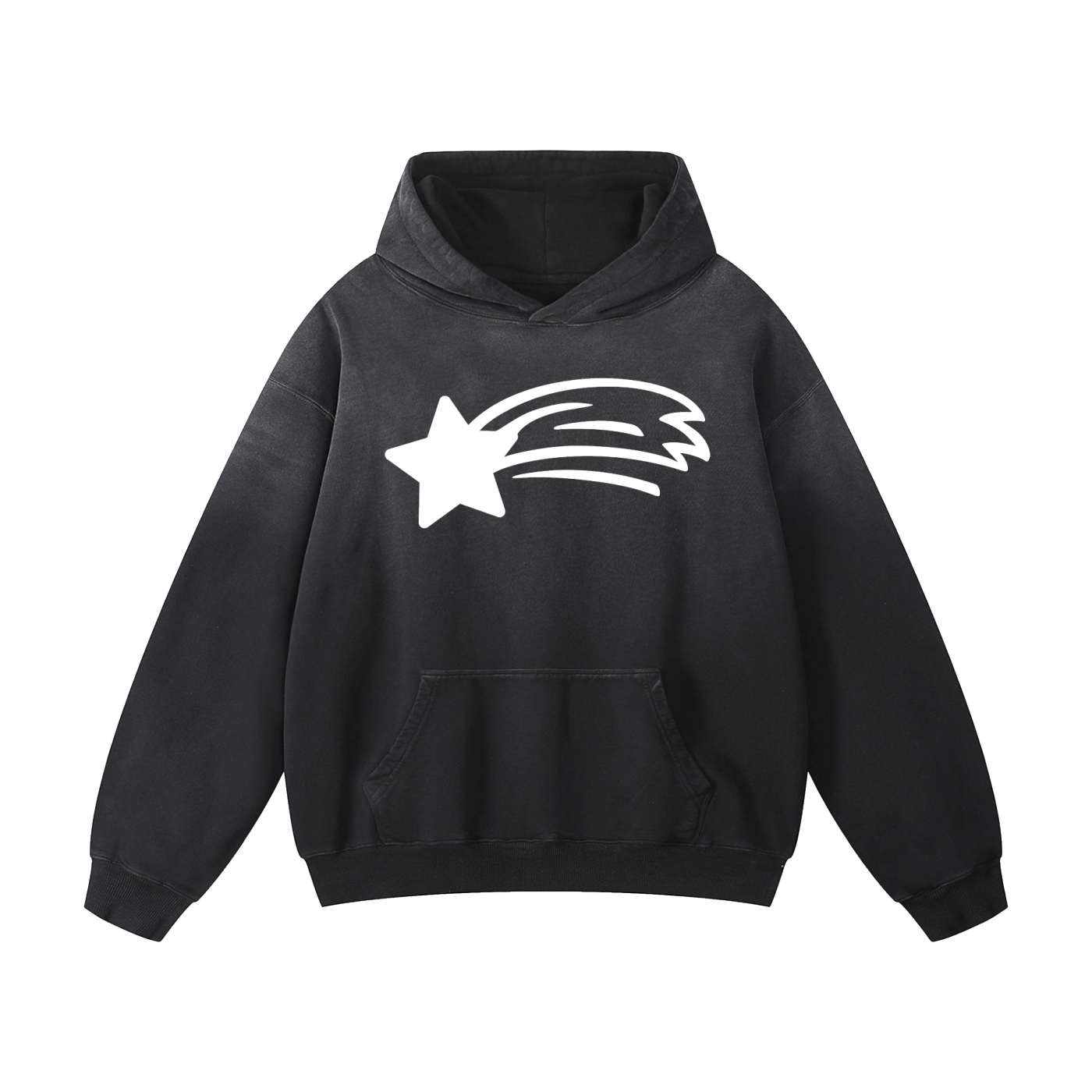 MountainStarGalaxy Heavyweight Sunfade Oversized Hoodie Black