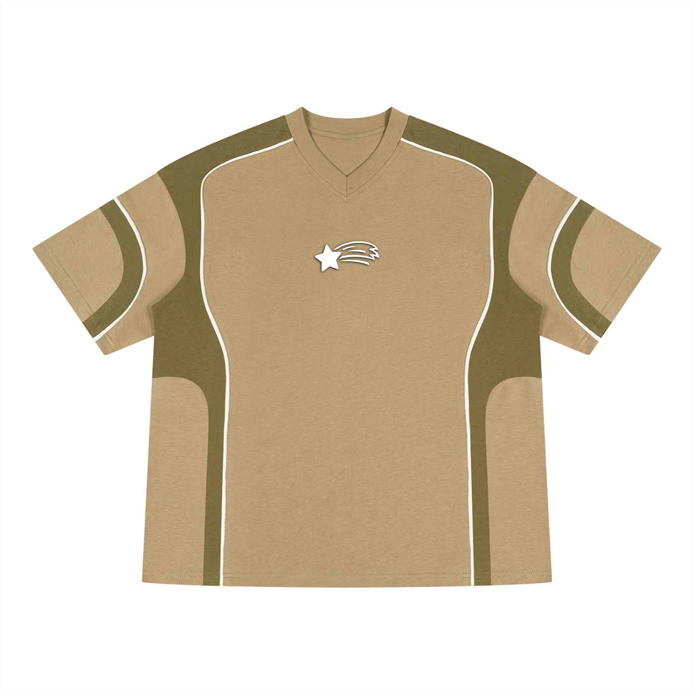 MountainStarGalaxy Color Block V-Neck T-Shirt