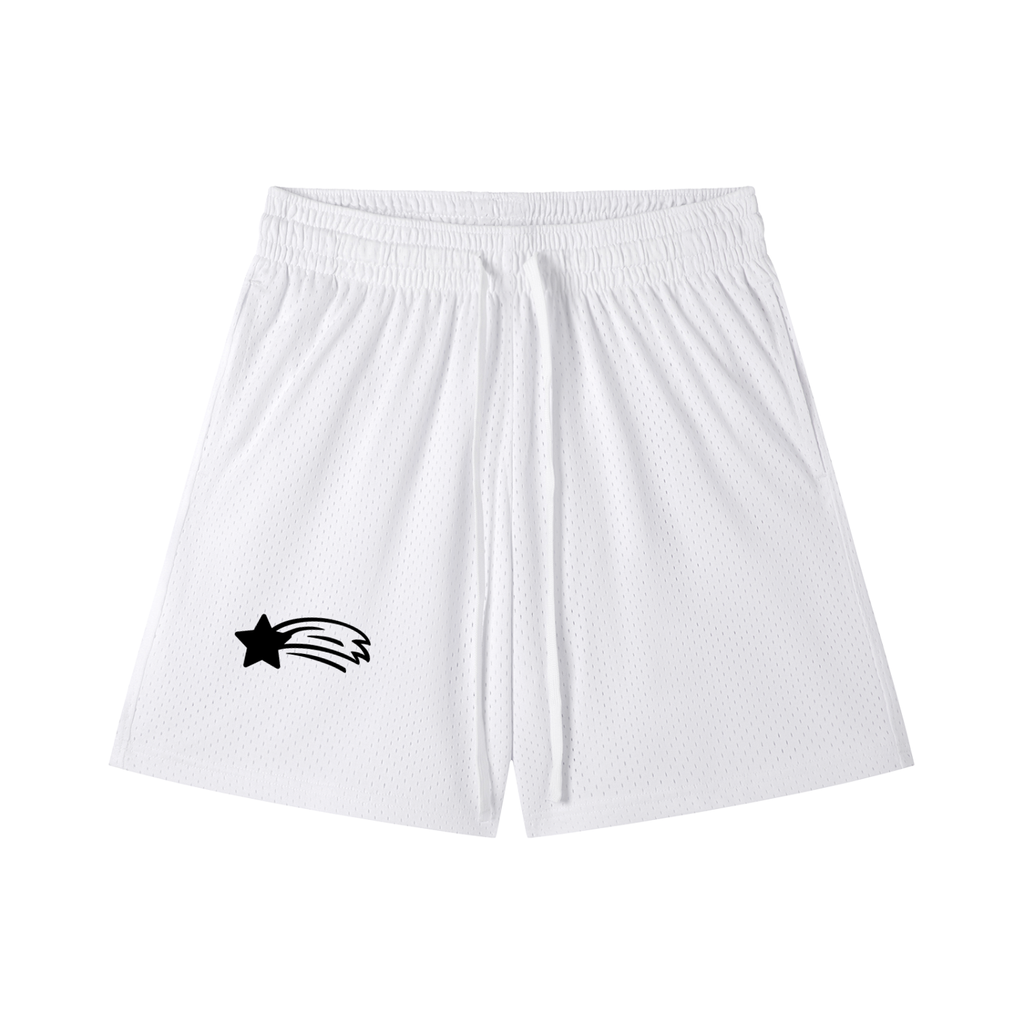 MountainStarGalaxy Unisex Mesh Drawstring Shorts White
