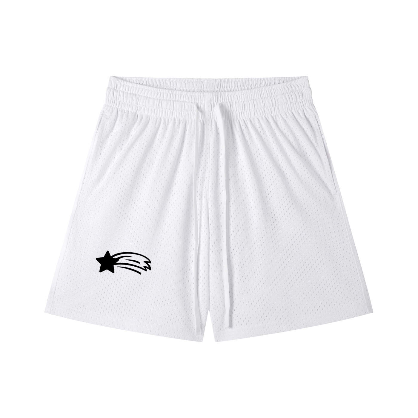 MountainStarGalaxy Unisex Mesh Drawstring Shorts White