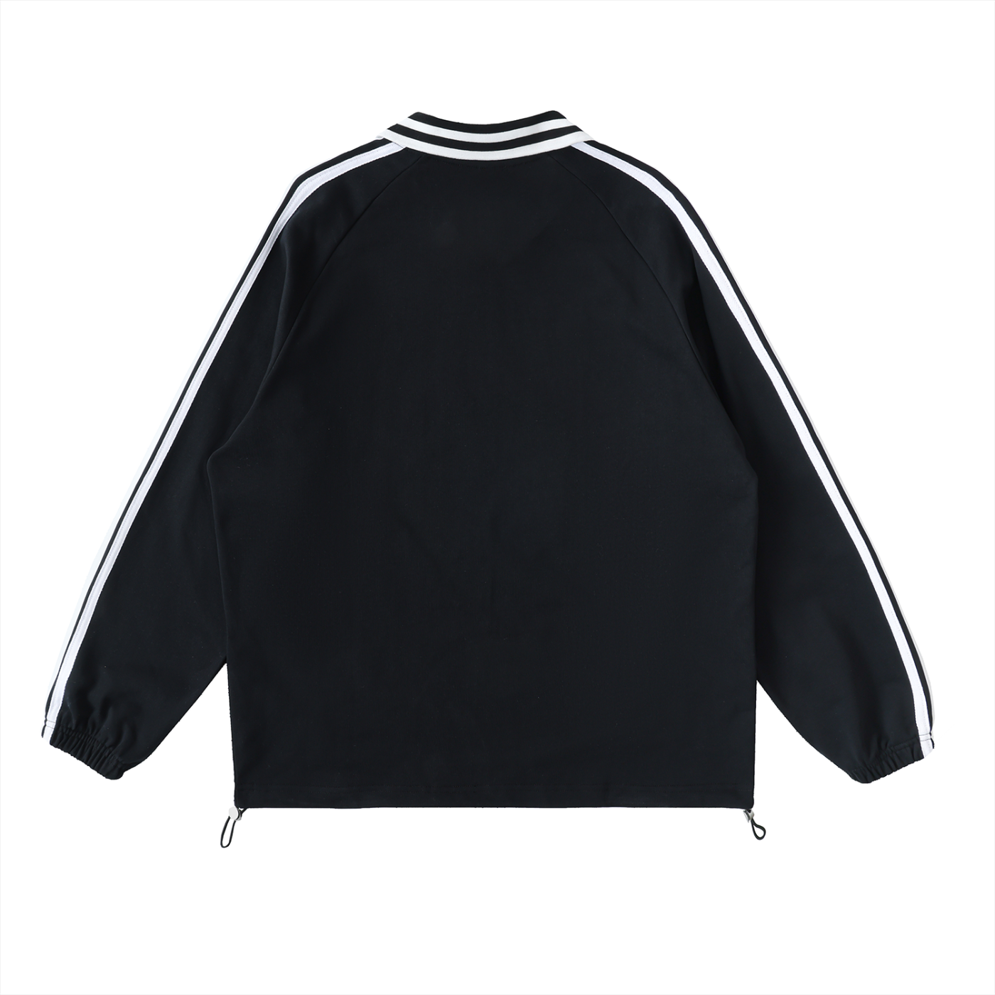 MountainStarGalaxy Unisex Contrast Striped Lapel Collar Sweatshirt White