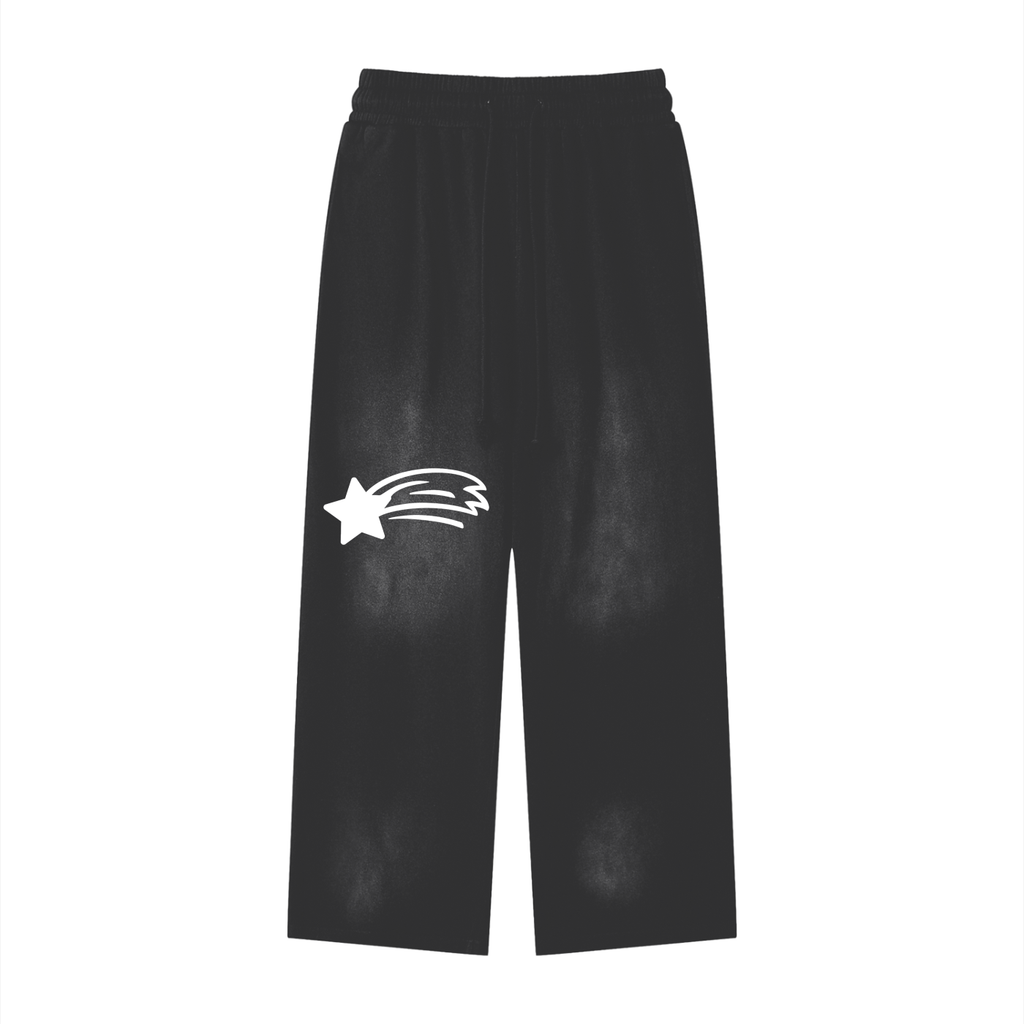MountainStarGalaxy Unisex Sunfade Loose Fit Cotton Sweatpants Black