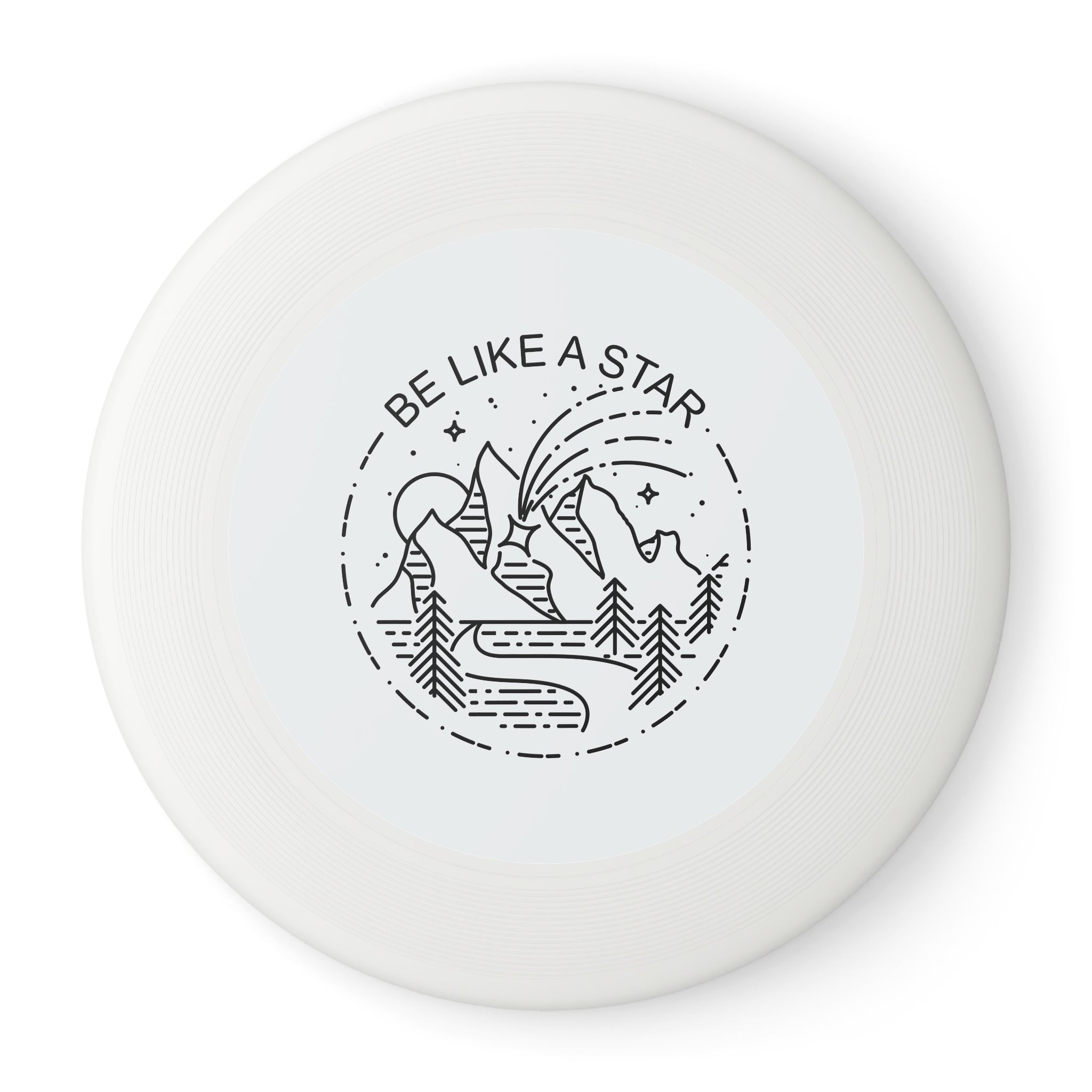 MountainStarGalaxy Frisbee — 'Be Like A Star' Throw Disc White 10.9"