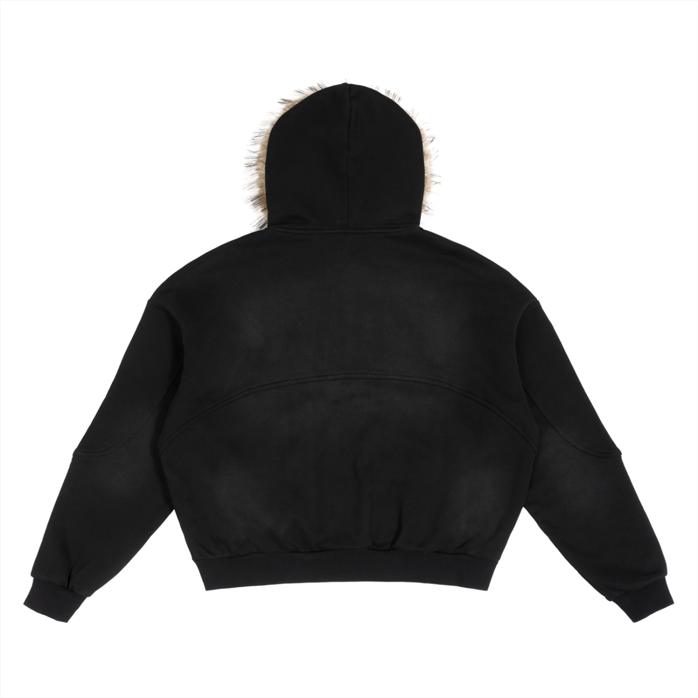MountainStarGalaxy Sun Fade Boxy Detachable Fur Hoodie