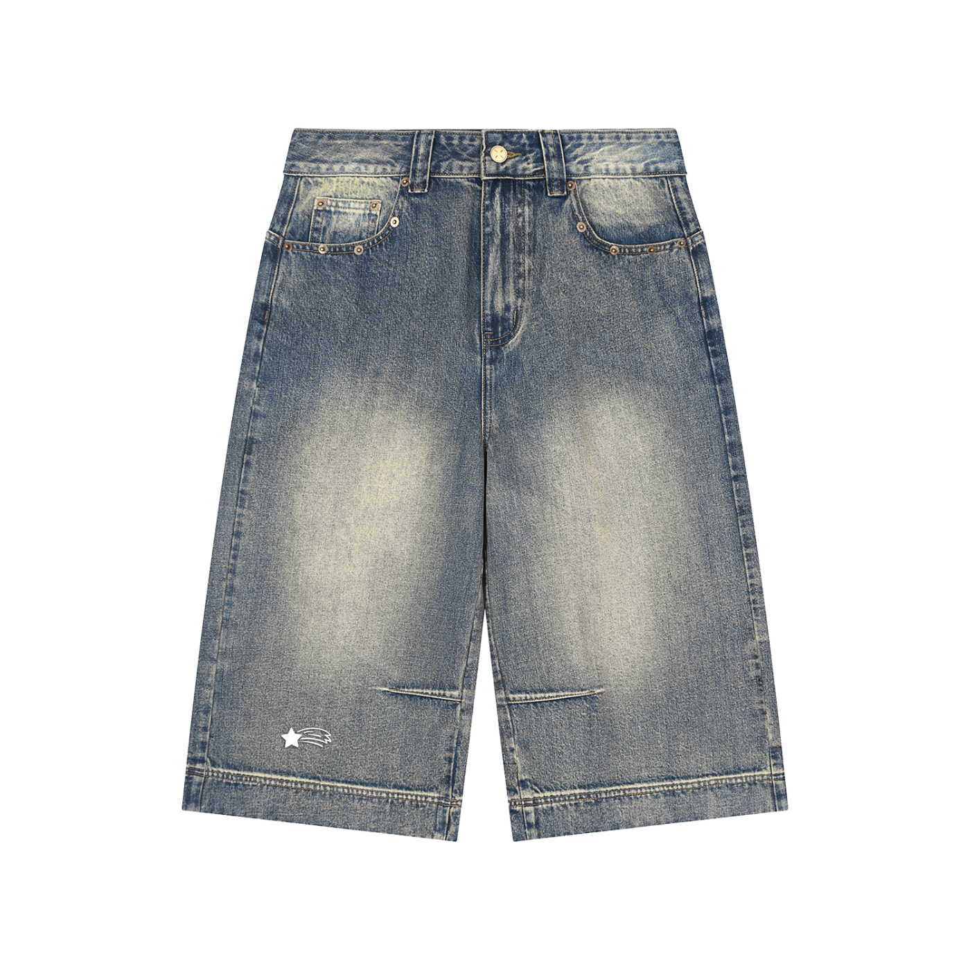 MountainStarGalaxy Vintage Wash Baggy Denim Shorts