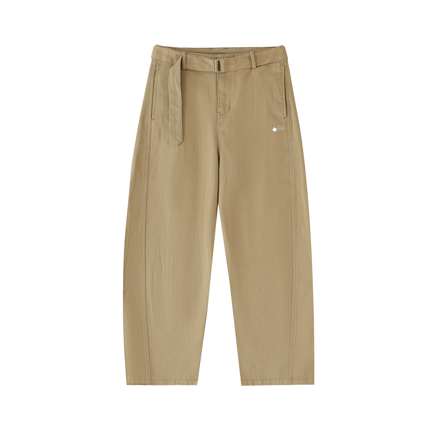 MountainStarGalaxy Women’s Cotton Belted Barrel-leg Chino Pants