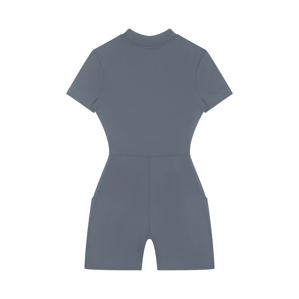 MountainStarGalaxy Women's Quarter-Zip Short Sleeve Romper