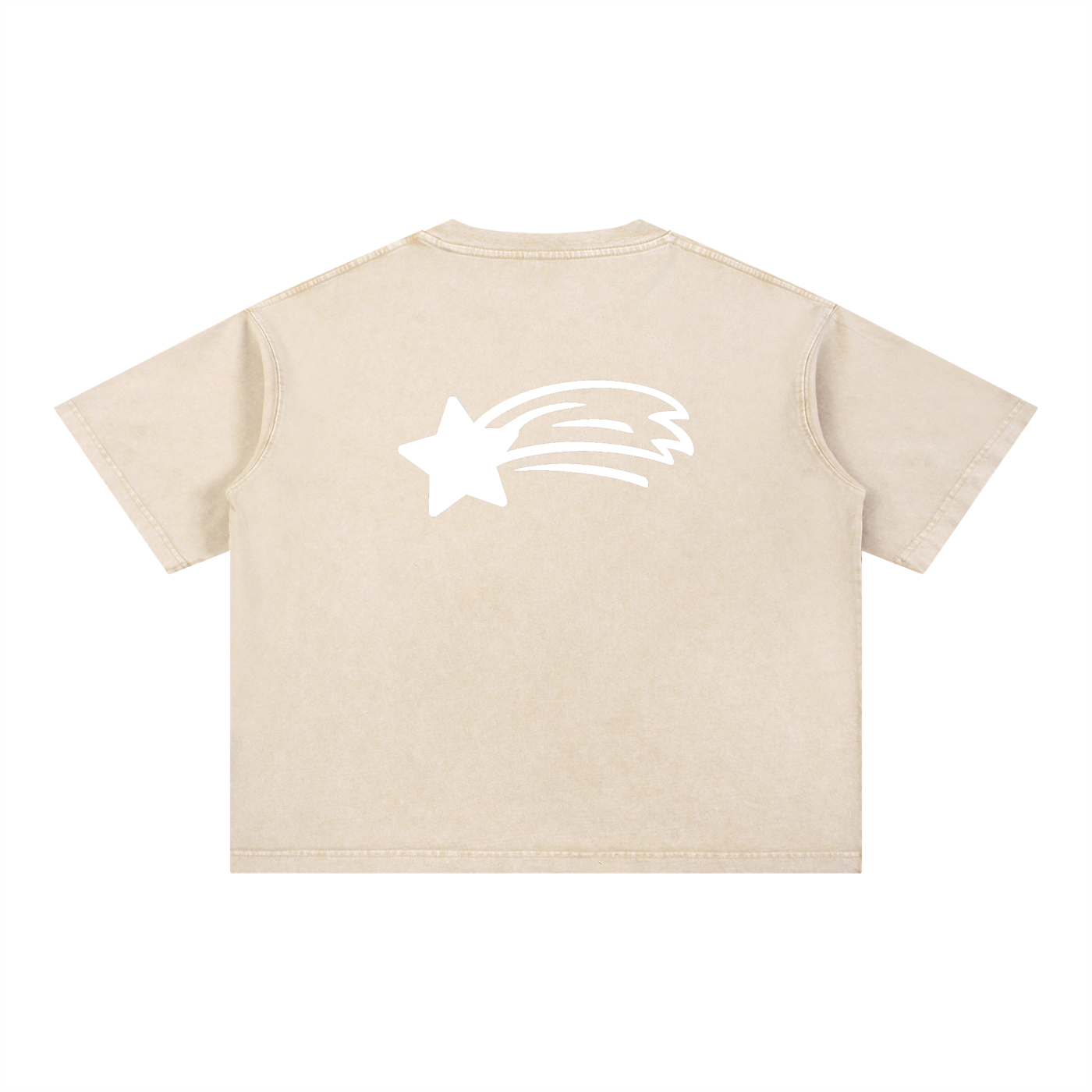 MountainStarGalaxy Mineral Wash Boxy Cotton T-Shirt Light Apricot