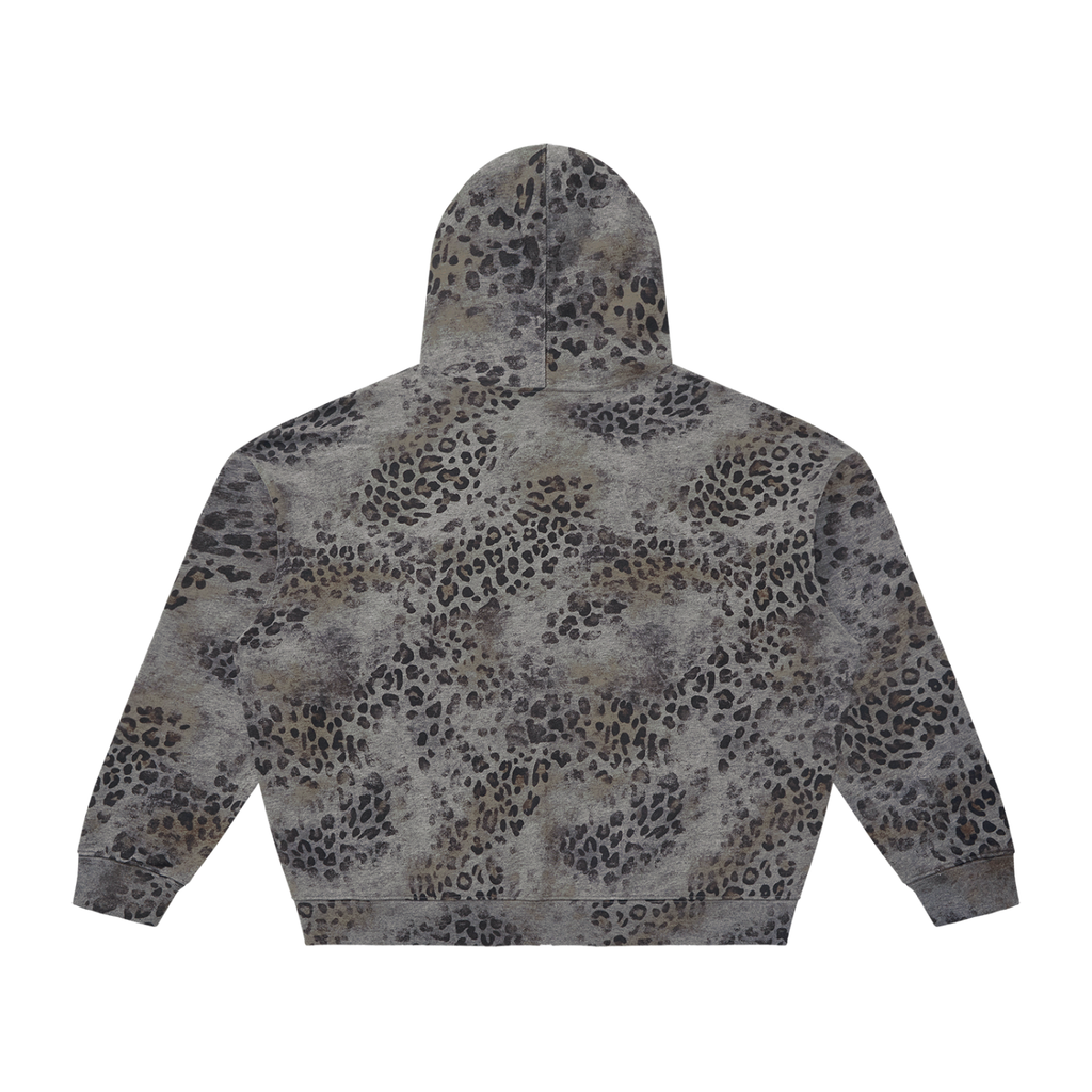 MountainStarGalaxy Vintage Wash Leopard Full Zip Hoodie