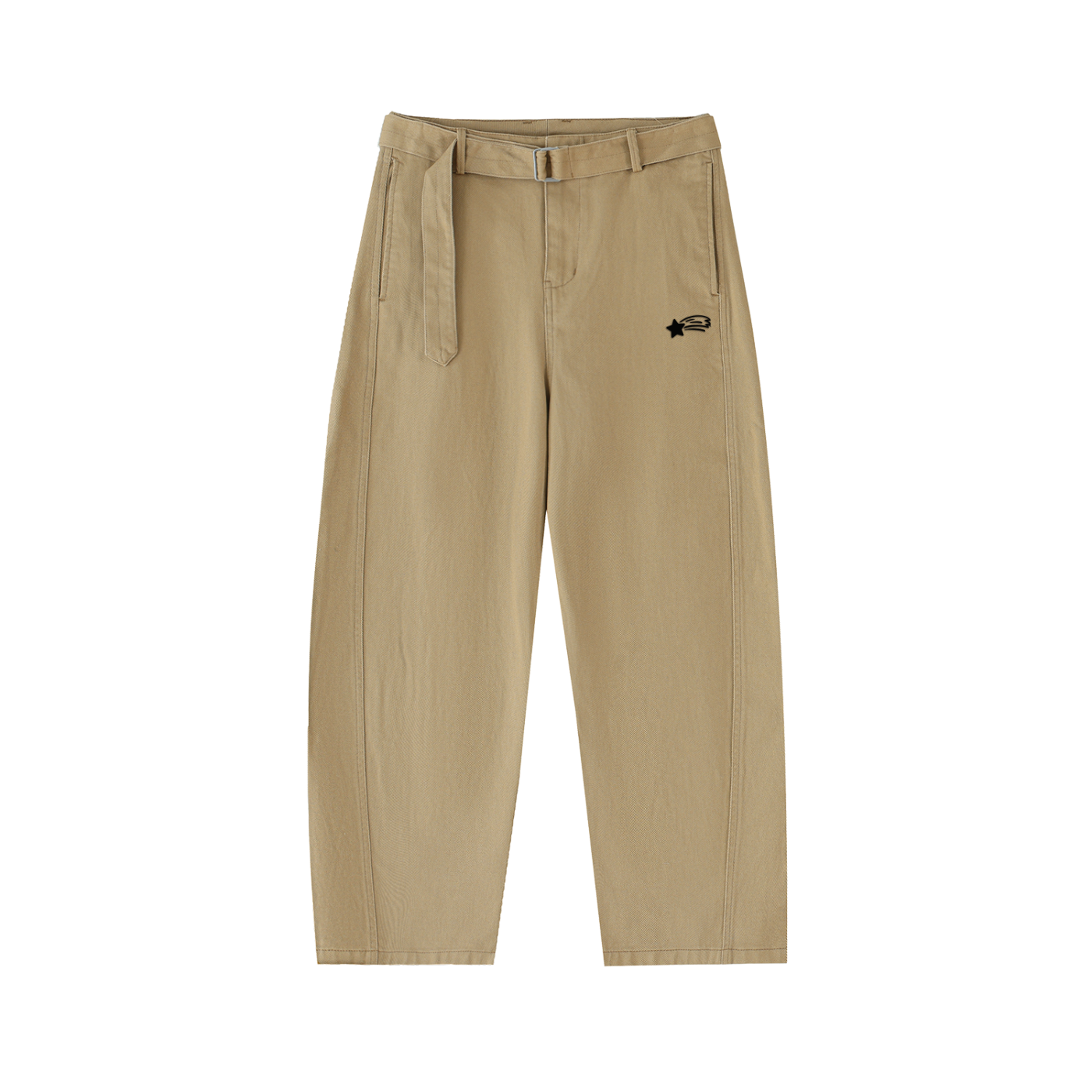 MountainStarGalaxy Women’s Belted Barrel-leg Chino Pants