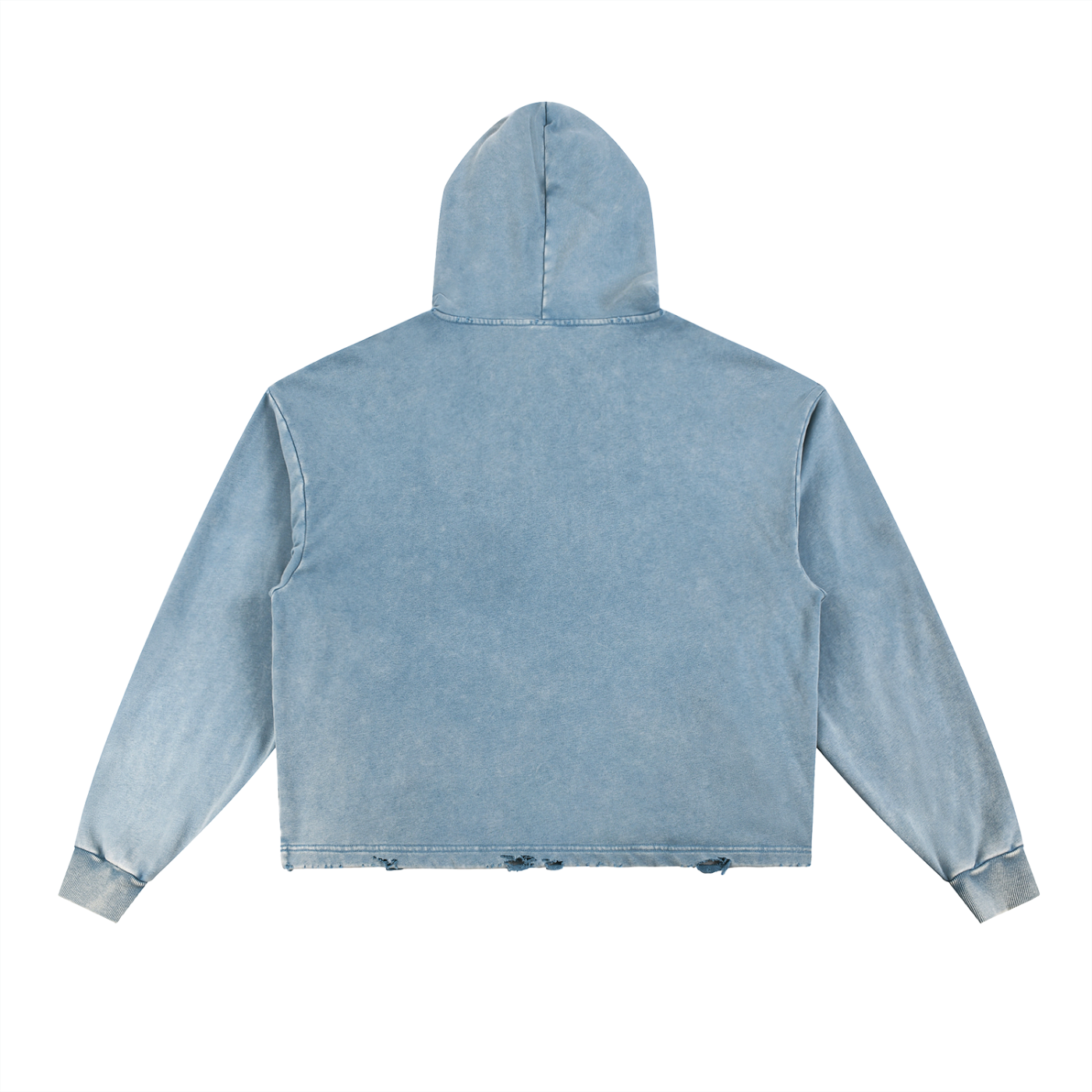 MountainStarGalaxy Unisex Vintage Washed Frayed-Hem Hoodie Blue