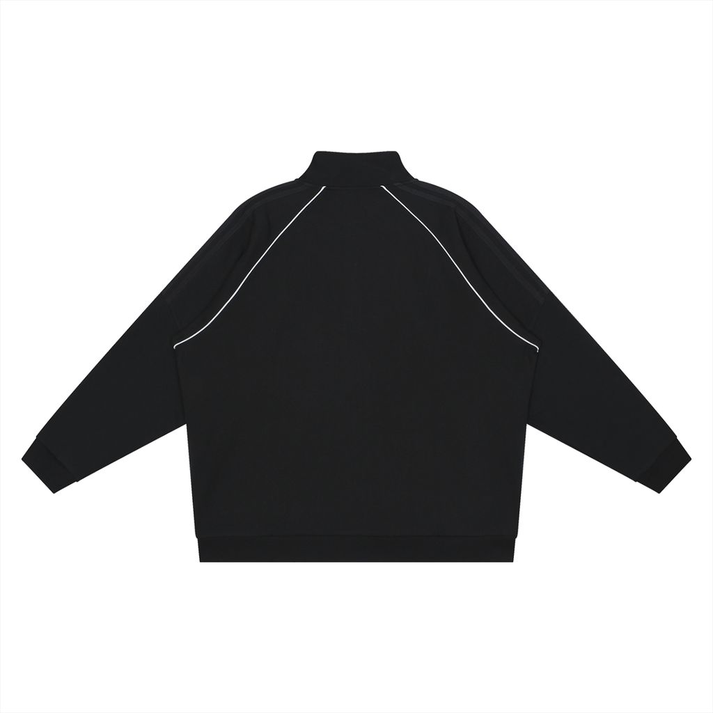 MountainStarGalaxy Unisex Reflection Striped Raglan Sleeve Jacket Dark Gray