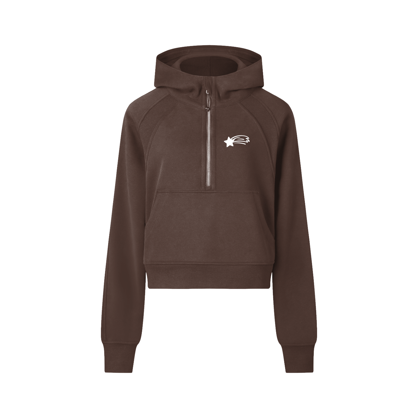 MountainStarGalaxy Women’s Cropped Half-Zip Hoodie Coffee