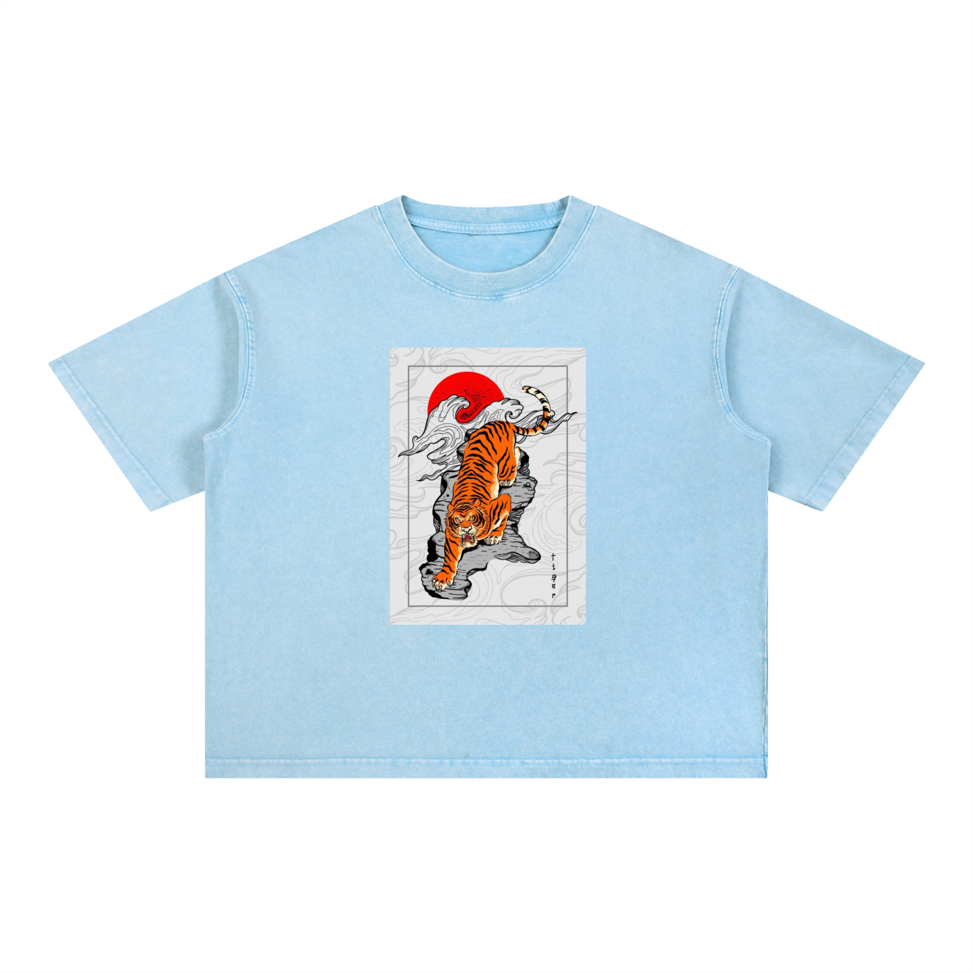 MountainStarGalaxy Mineral Wash Boxy Cotton T-Shirt Sky Blue