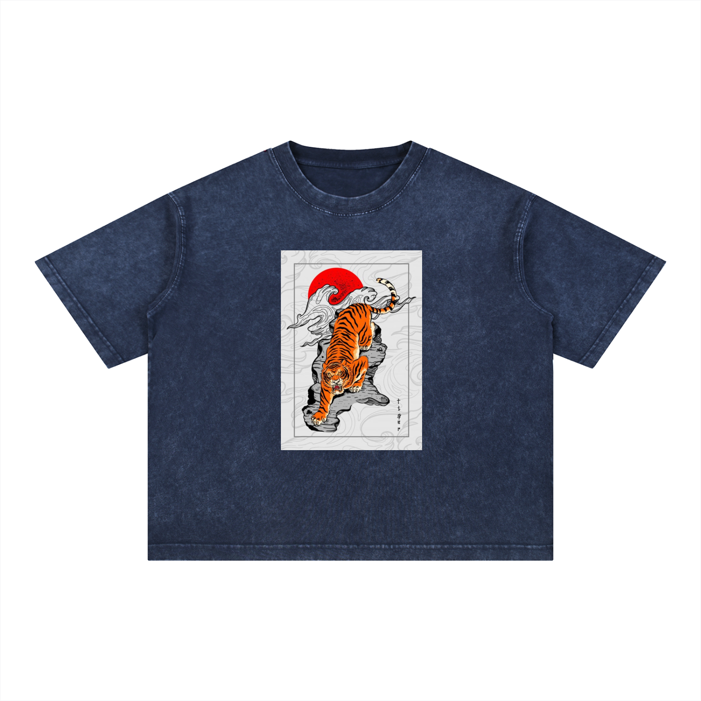 MountainStarGalaxy Mineral Wash Boxy Cotton T-Shirt Royal Blue