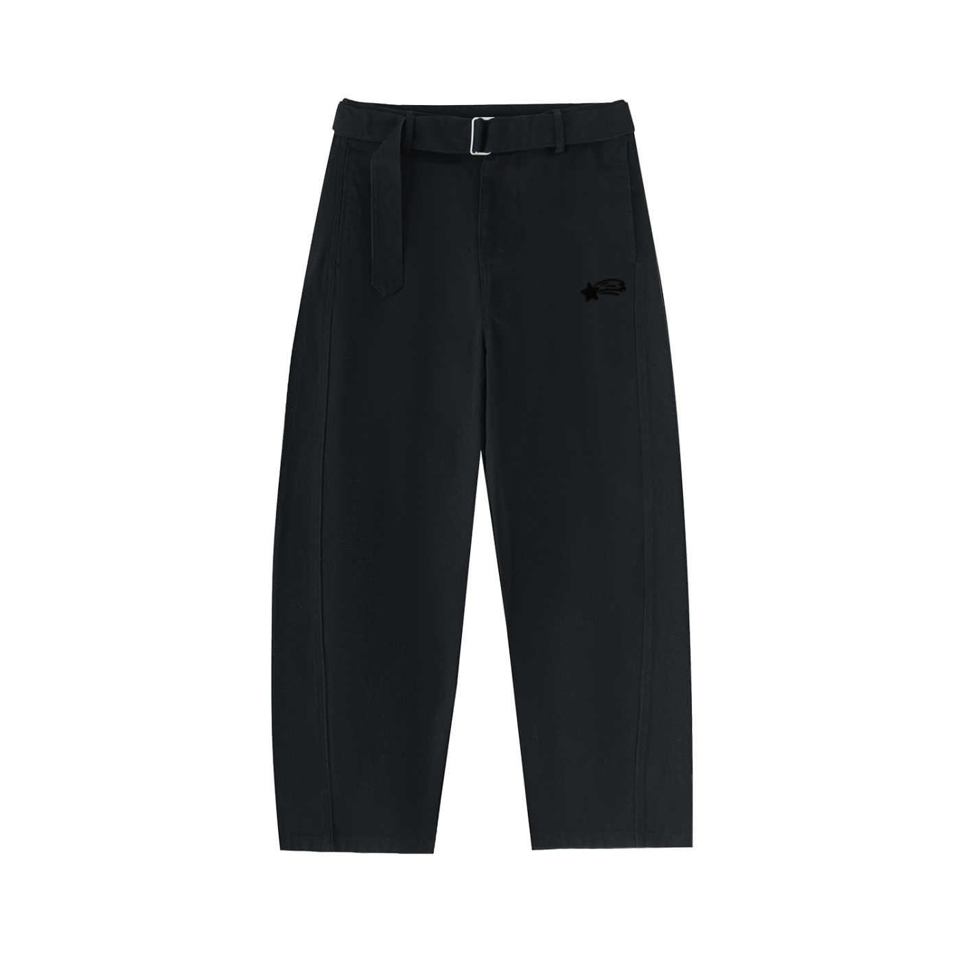 MountainStarGalaxy Women’s Belted Barrel-leg Chino Pants