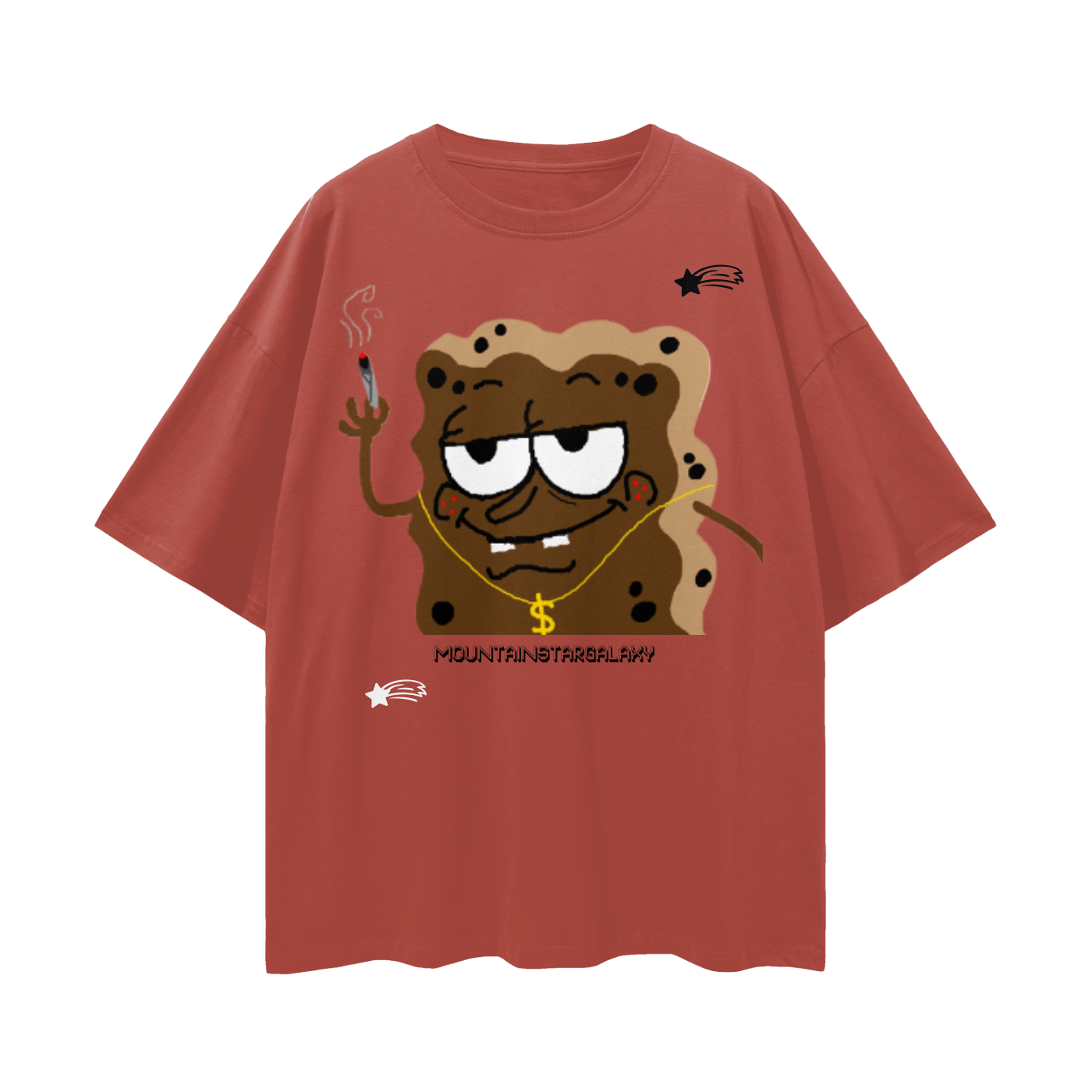 MountainStarGalaxy Unisex Loose Drop Shoulder Shirt Brick Red