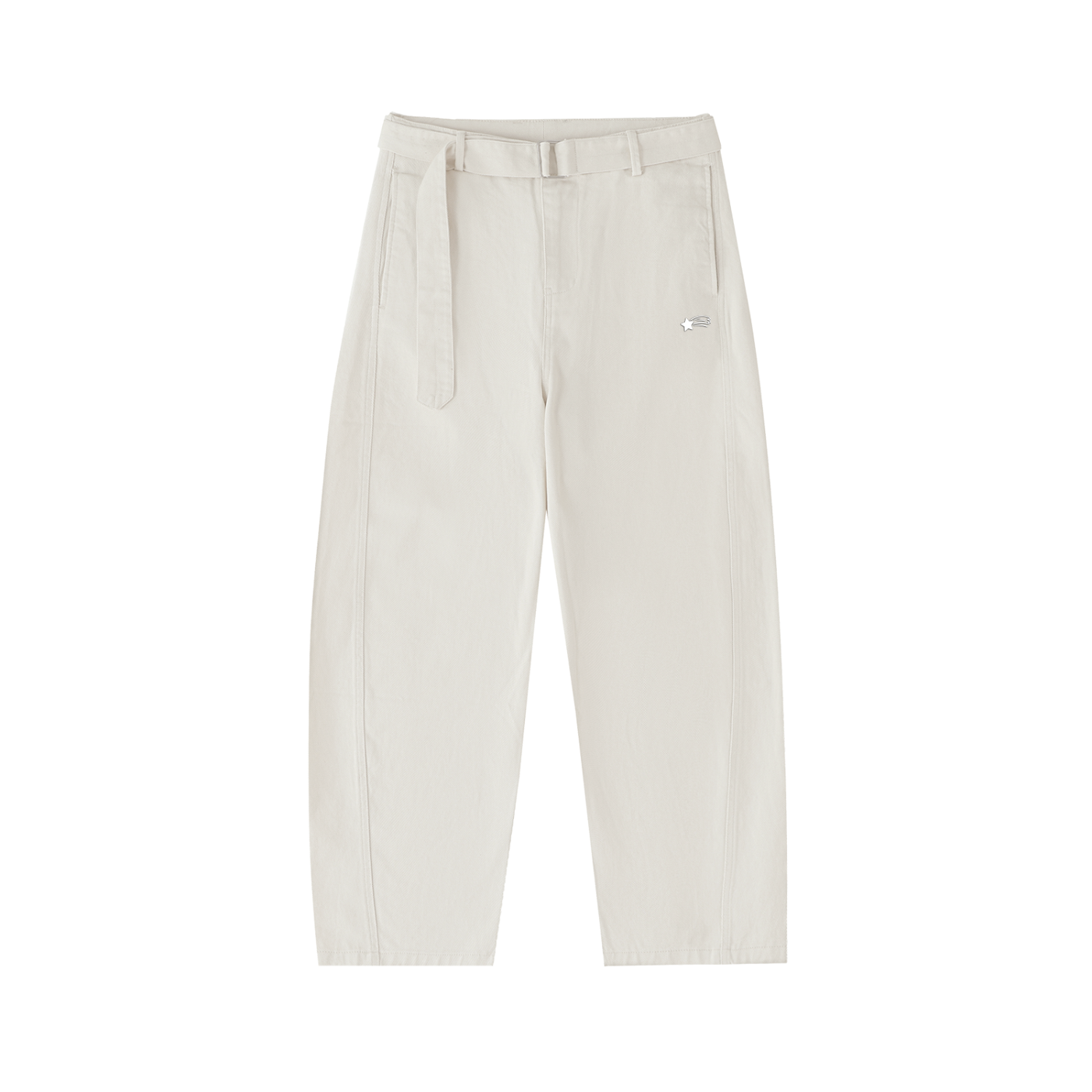 MountainStarGalaxy Women’s Cotton Belted Barrel-leg Chino Pants
