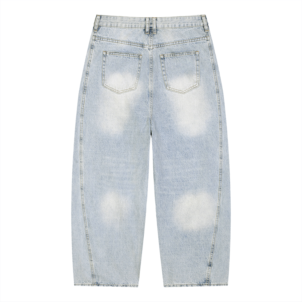 MountainStarGalaxy Men's Vintage Wash Sunfade Barrel Leg Jeans