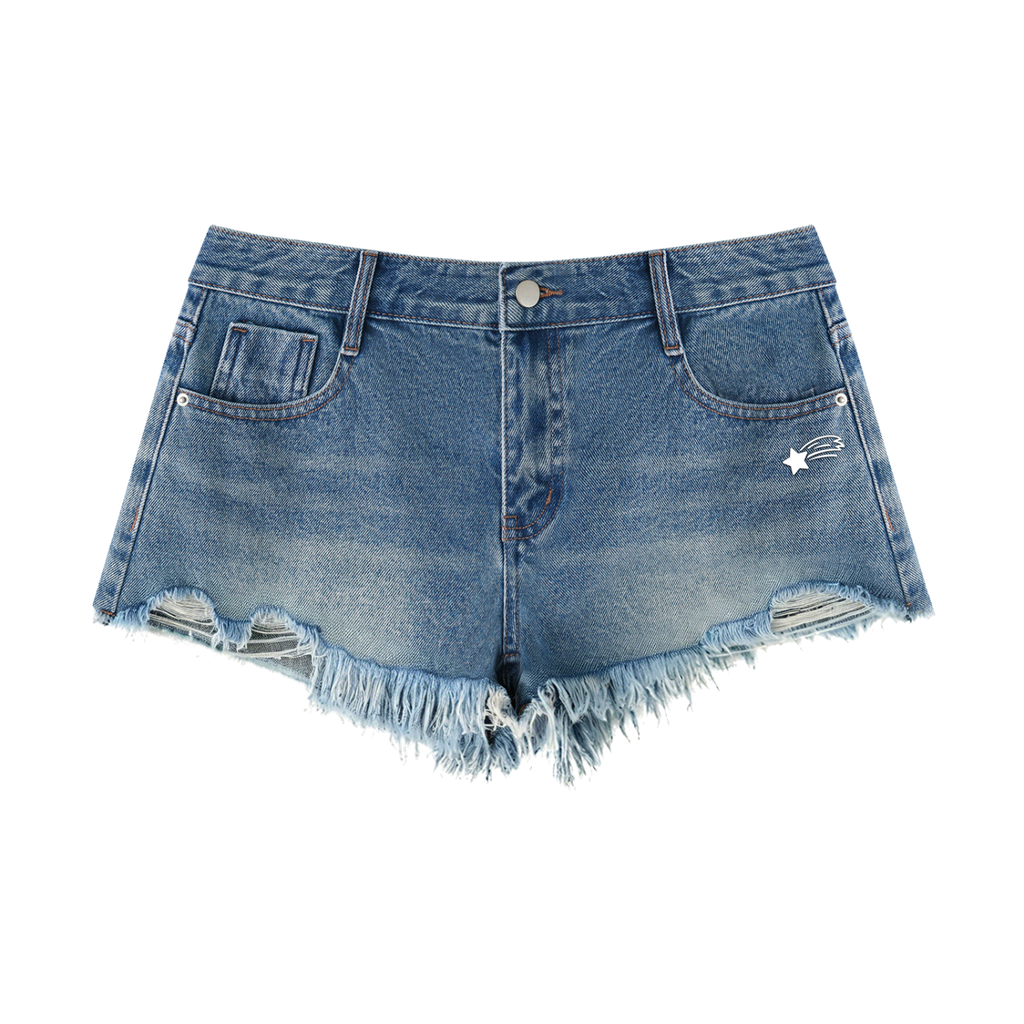 MountainStarGalaxy Women's Vintage Wash Raw Hem Denim Shorts