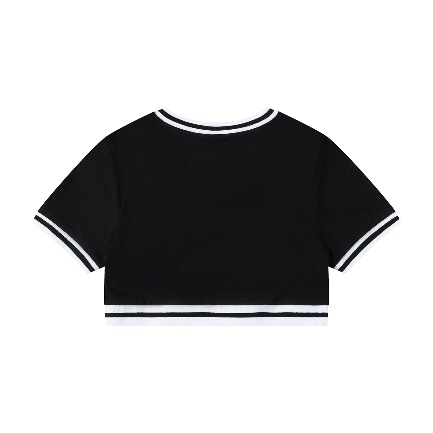 MountainStarGalaxy Women's Color Block V-Neck Crop T-Shirt