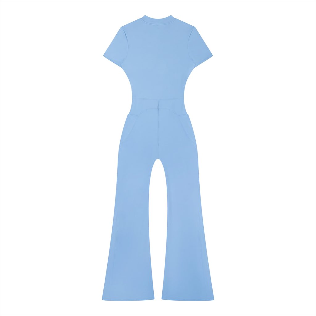MountainStarGalaxy Women’s Tight Flared Leg Quarter-Zip Jumpsuit