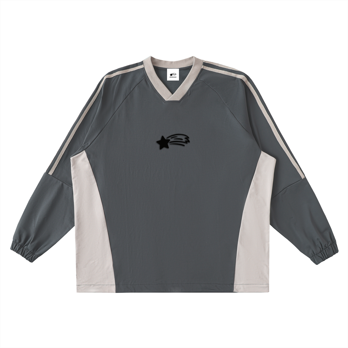 MountainStarGalaxy Unisex Color-Block V-Neck Long-Sleeve T-Shirt