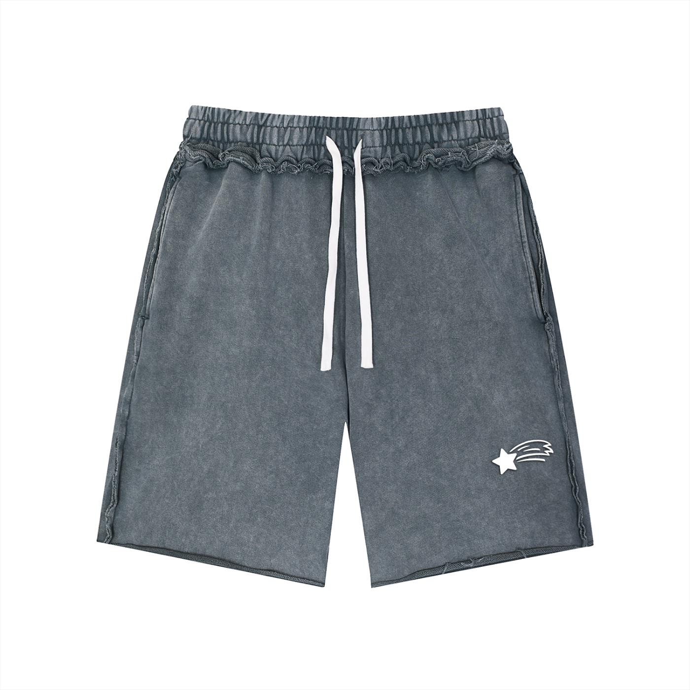 MountainStarGalaxy Mineral Wash Raw Edge Shorts