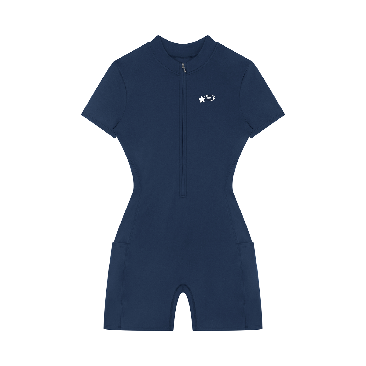 MountainStarGalaxy Women's Quarter-Zip Short Sleeve Romper