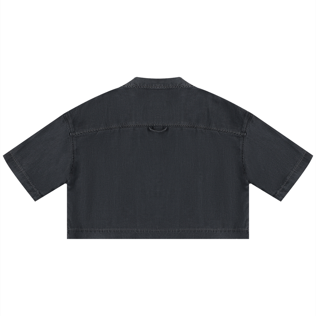 MountainStarGalaxy Women's Vintage Wash Boxy Cropped Shirt