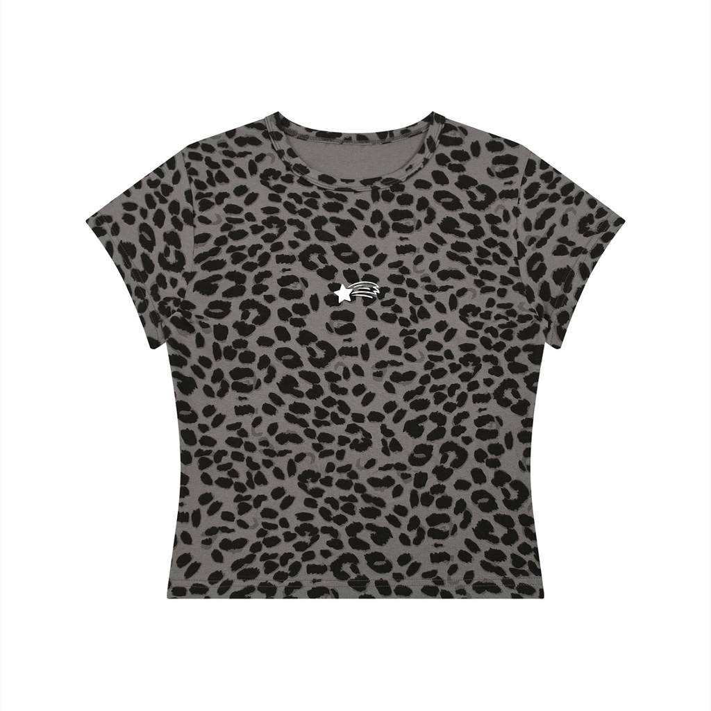 MountainStarGalaxy Women’s Leopard Print Crop T-Shirt
