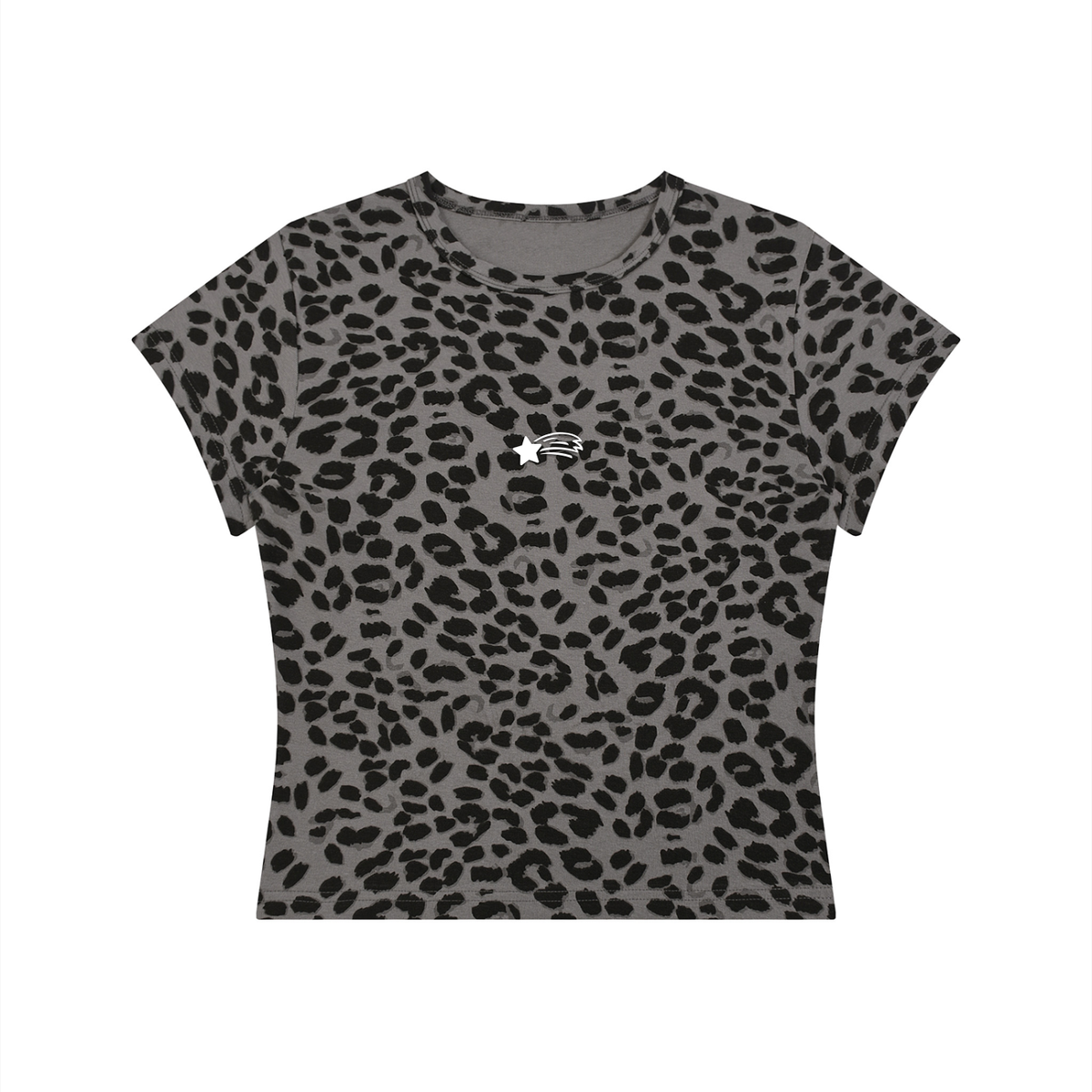 MountainStarGalaxy Women’s Leopard Print Crop T-Shirt