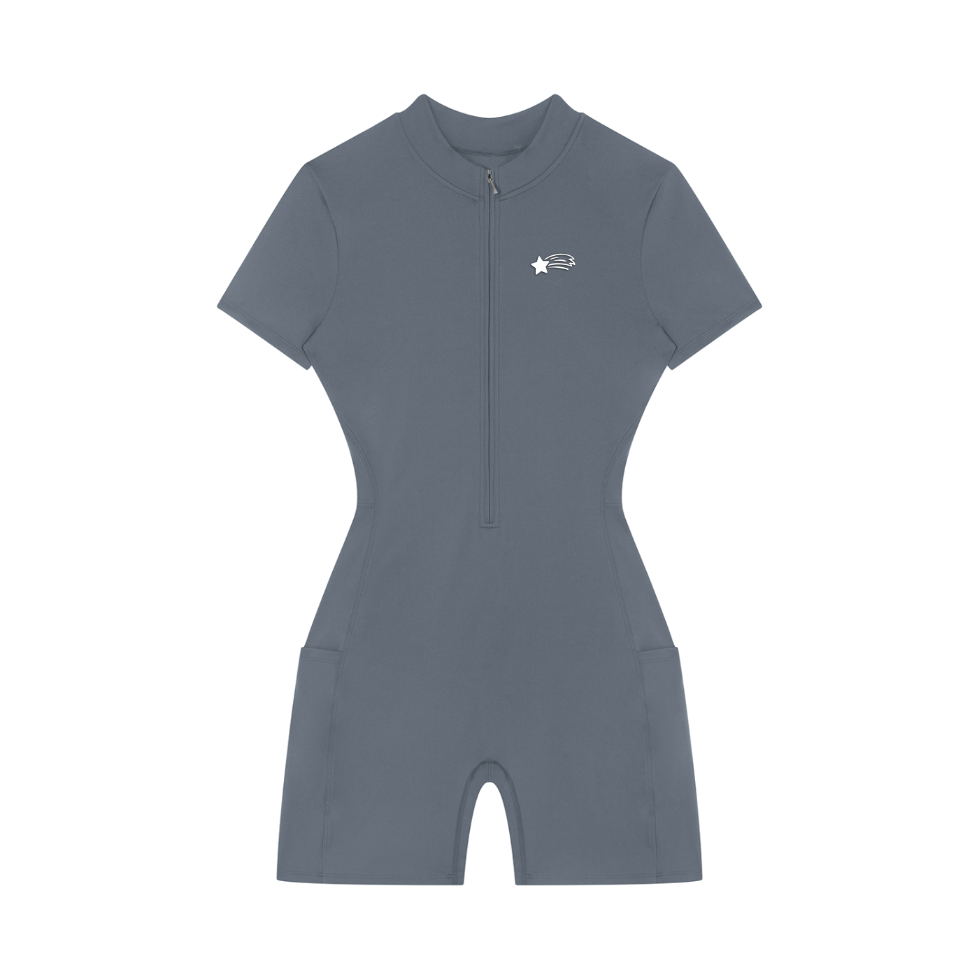 MountainStarGalaxy Women's Quarter-Zip Short Sleeve Romper