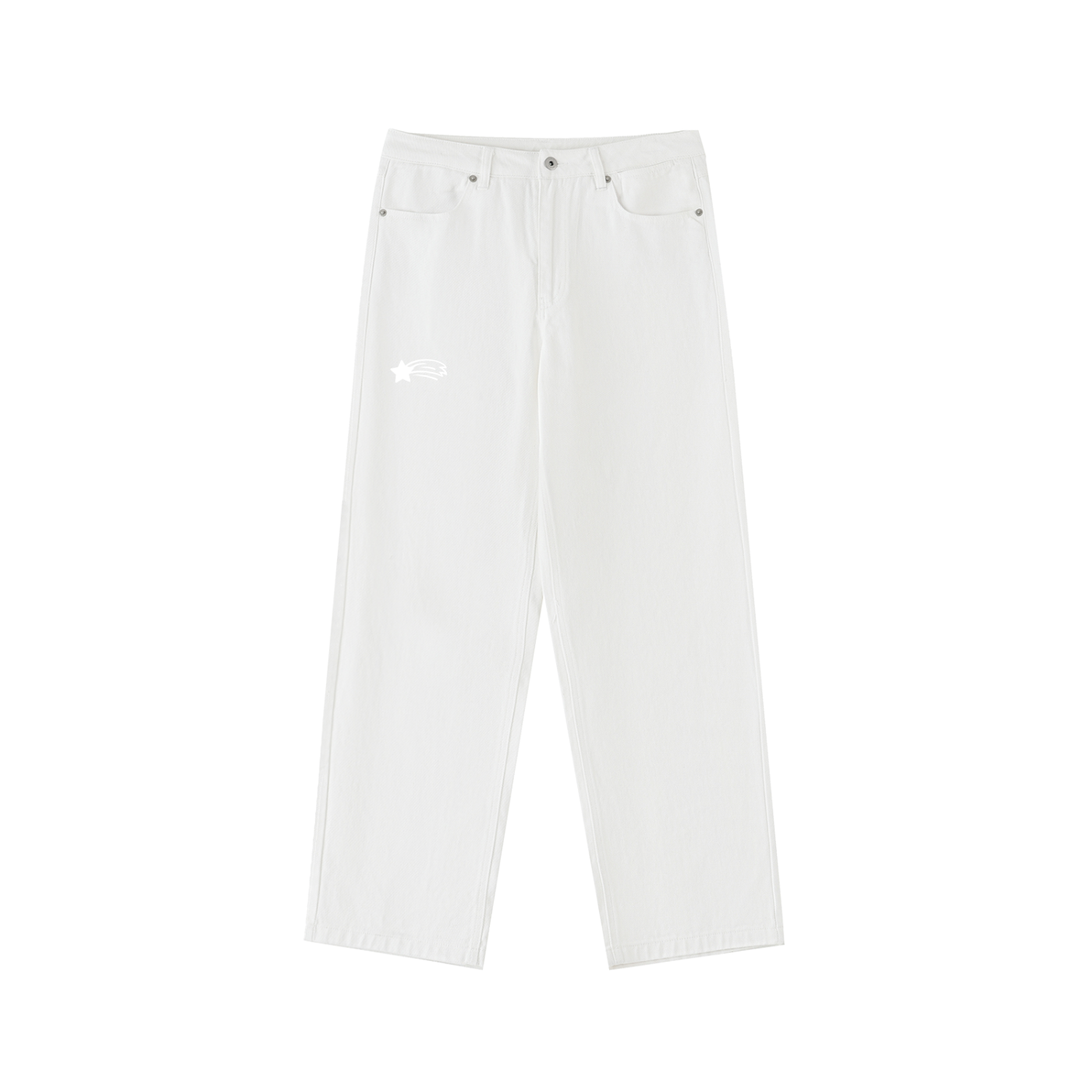 MountainStarGalaxy Men’s Heavyweight Cotton Straight-Leg Pants White