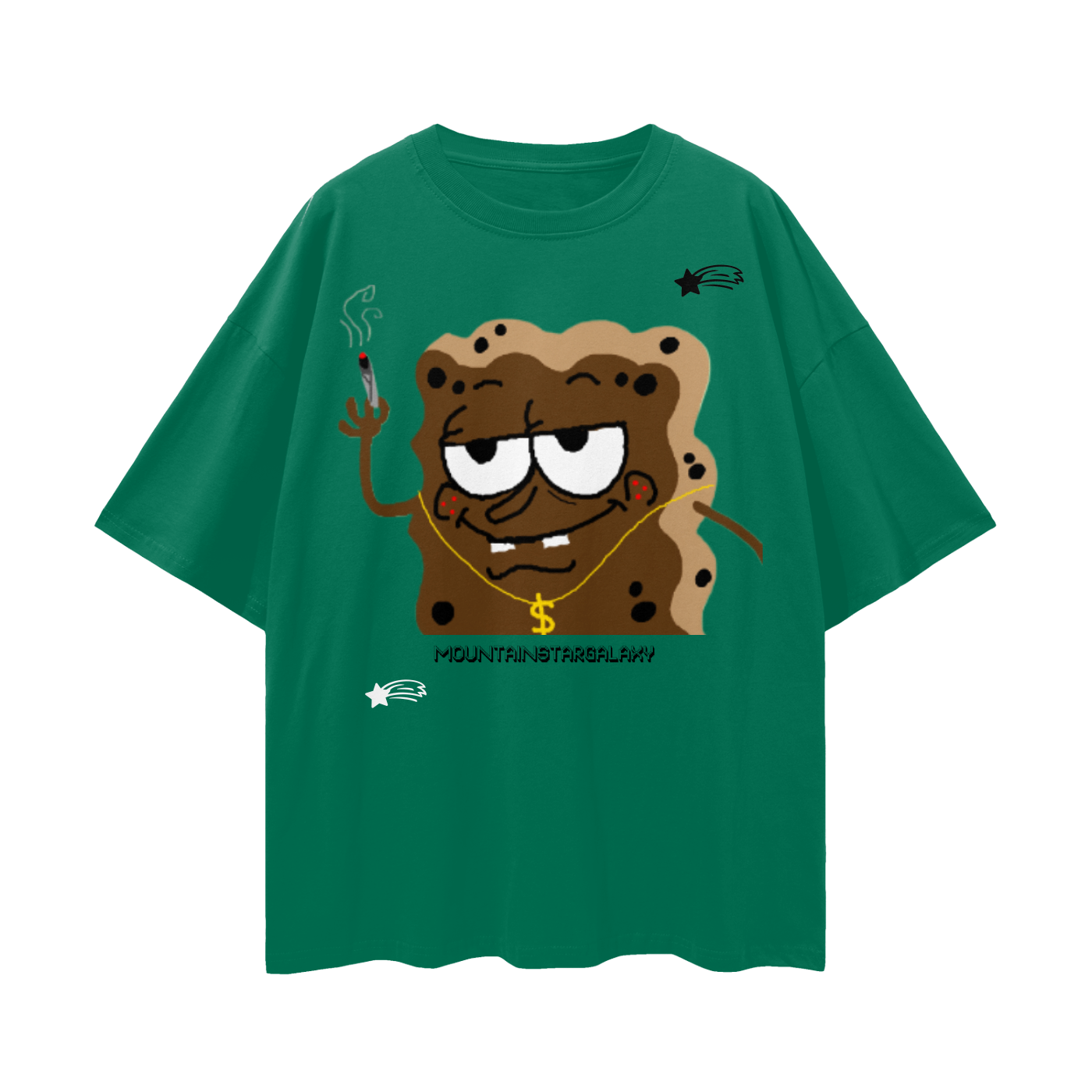 MountainStarGalaxy Unisex Loose Drop Shoulder Shirt Green