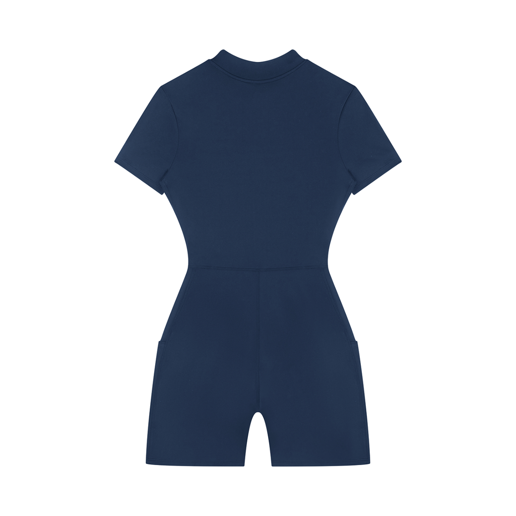 MountainStarGalaxy Women's Quarter-Zip Short Sleeve Romper