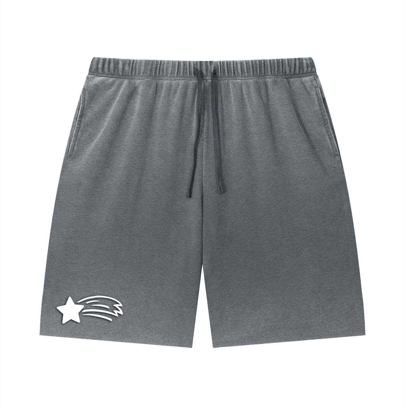 MountainStarGalaxy Unisex Vintage Wash Sunfade Waffle Raw Hem Shorts