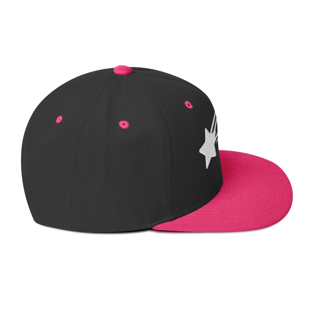 MountainStarGalaxy Snapback Hat Black Neon Pink
