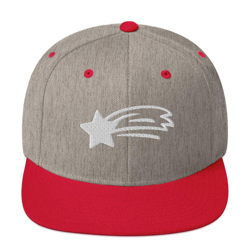 MountainStarGalaxy Snapback Hat Heather Grey Red