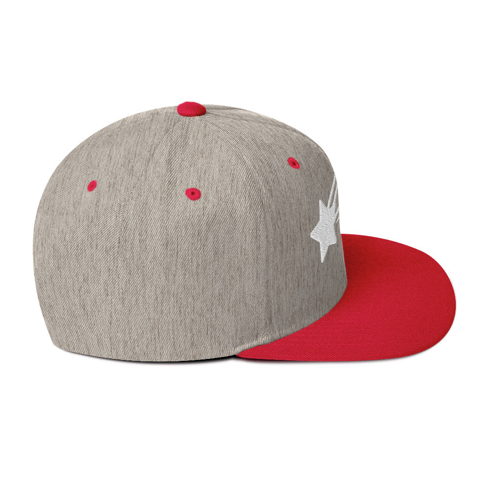MountainStarGalaxy Snapback Hat Heather Grey Red